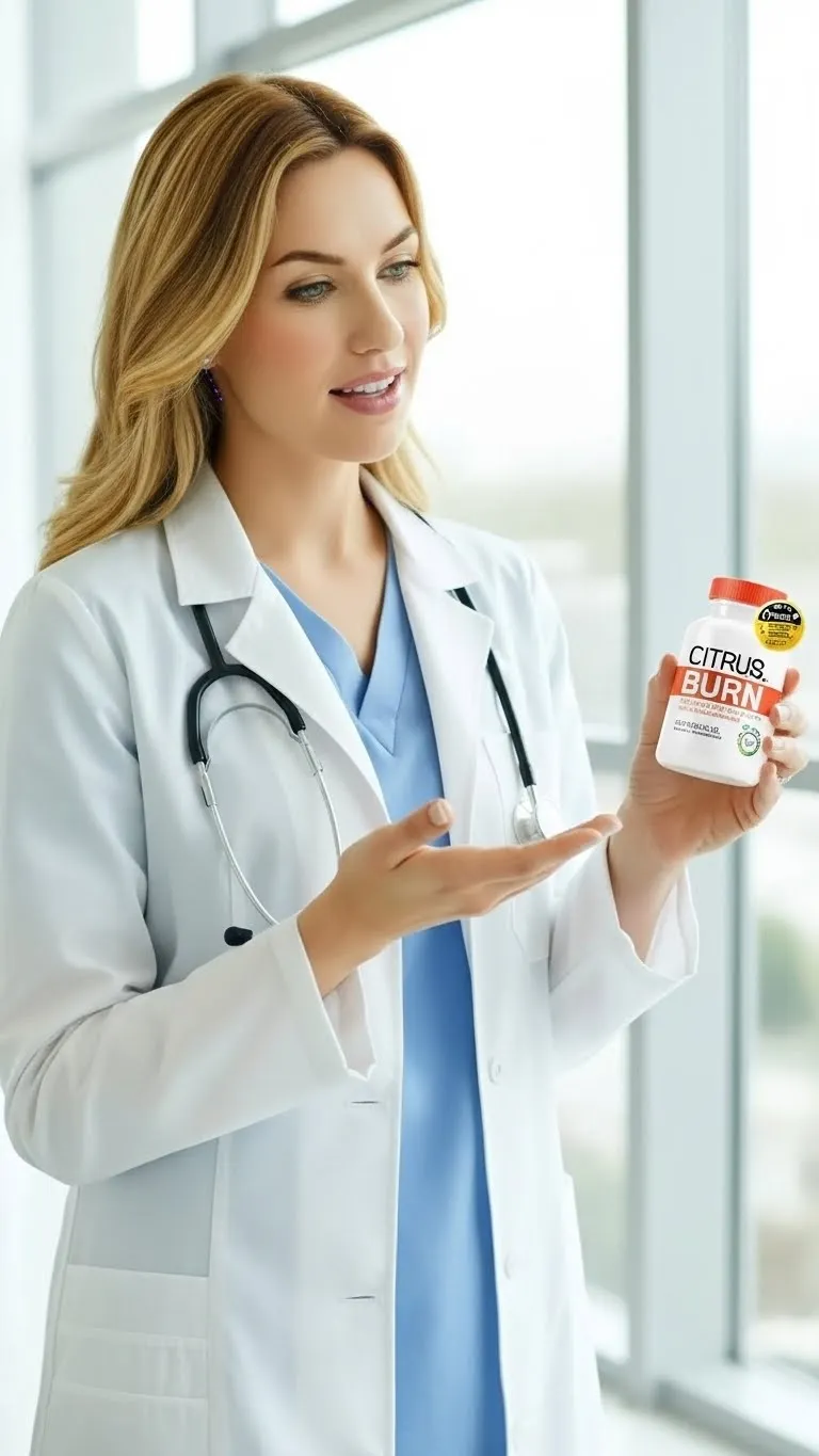 Female doctor recommending CitrusBurn thermogenic supplement